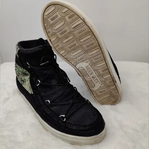 vintage y2k Black Moon Lace Up Winter Boot Size 9.5 - Picture 6 of 7